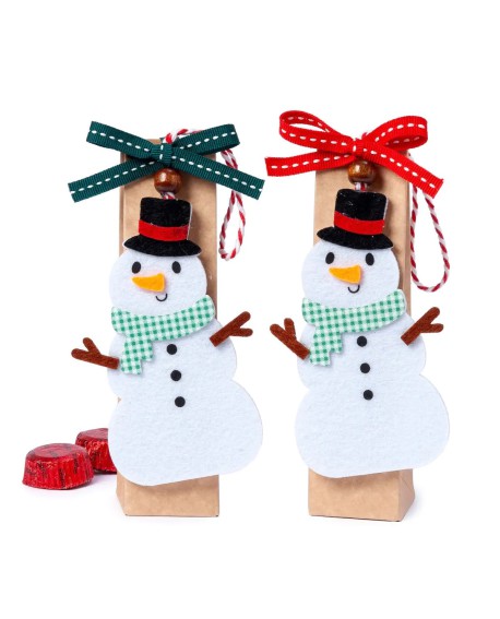 Muñeco de nieve en fieltro con cajita y bombones - Pack 6 con referencia MOP- NEB21 y un precio de 22,30 € de la sección Rega...