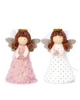 Pareja de angelitas navideñas con alas doradas – 14 cm con referencia MOP-NA152 y un precio de 5,95 € de la sección Regalos y...