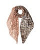 Foulard estampado zigzag en marrón o verde con referencia TAN-036219 y un precio de 13,50 € de la sección Pañuelos y gorros d...