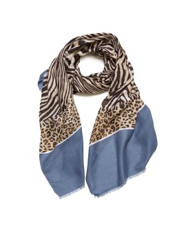 Foulard multicolor animal print con extremos lisos con referencia TAN-0362000 y un precio de 15,75 € de la sección Pañuelos y...
