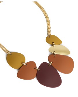 Collar corto con piezas irregulares en resina mate y dorado con referencia TAN-06284915/1 y un precio de 21,45 € de la secció...