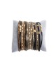 Pulsera multilíneas con piezas metálicas doradas y cierre imán con referencia TAN-06284940 y un precio de 11,25 € de la secci...