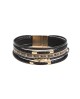 Pulsera multilíneas con piezas metálicas doradas y cierre imán con referencia TAN-06284940 y un precio de 11,25 € de la secci...
