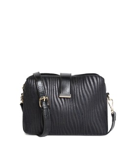 Bandolerita negra animal print efecto cebra con tres compartimentos con referencia TAN- 05060066/1 y un precio de 38,40 € de ...