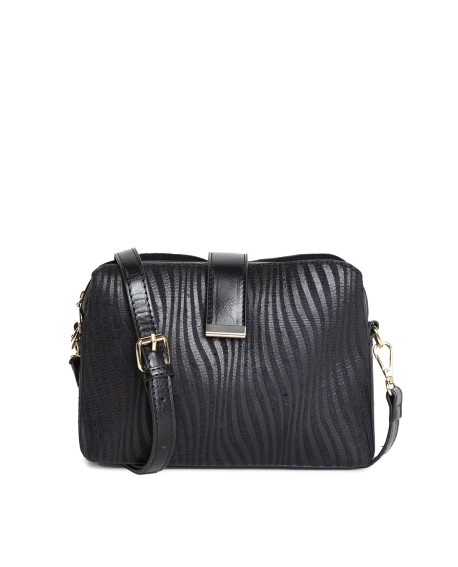 Bandolerita negra animal print efecto cebra con tres compartimentos con referencia TAN- 05060066/1 y un precio de 38,40 € de ...