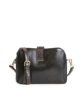Bandolerita marrón oscuro animal print serpiente con tres compartimentos con referencia TAN-05060066 y un precio de 38,40 € d...