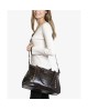 Bolso shopper marrón oscuro animal print serpiente con asas cortas y largas con referencia TAN-05060055 y un precio de 49,70 ...