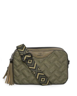 Bandolera acolchada verde caqui con asa geométrica con referencia TAN-05060045 y un precio de 40,65 € de la sección Bolsos de...