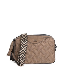 Bandolera acolchada marrón con asa geométrica con referencia TAN-05060045/1 y un precio de 40,65 € de la sección Bolsos de mujer