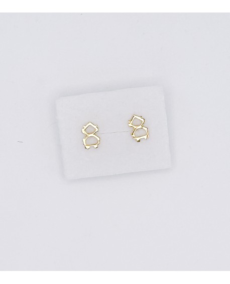 Pendientes silueta fallera calada en oro