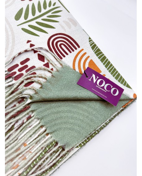Pashmina iconos minimalistas verde – Noco Complementos con referencia NOC-P25221 V y un precio de 21,50 € de la sección Pañue...
