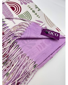 Pashmina iconos minimalistas lila – Noco Complementos con referencia NOC-P25221 L y un precio de 21,50 € de la sección Pañuel...