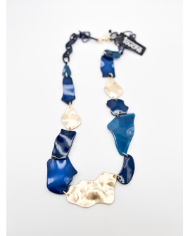 Collar largo azul y dorado mate Touche con referencia TOU-collar azulón y un precio de 35,00 € de la sección bisutería mujer