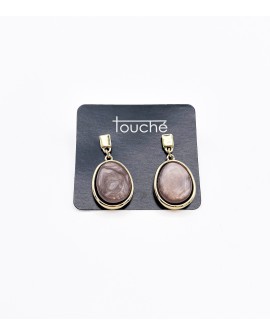 Pendientes marrones y dorados con borde dorado – Touche con referencia TOU- pend. medallón y un precio de 16,50 € de la secci...