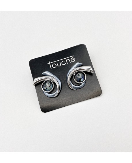 Pendientes espiral azul y plateado – Touche con referencia TOU- pend. azul y un precio de 16,50 € de la sección bisutería mujer