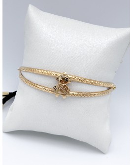 Pulsera fallera dorada con figura de fallerita