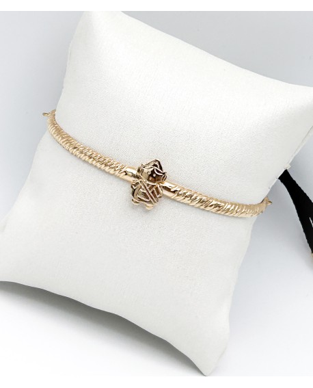 Pulsera fallera dorada con figura de fallerita