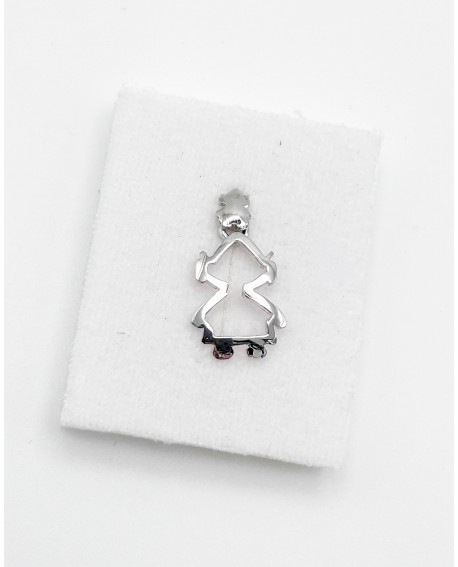 Colgante de fallera calada en plata de ley Colgante de fallera calada en plata de ley