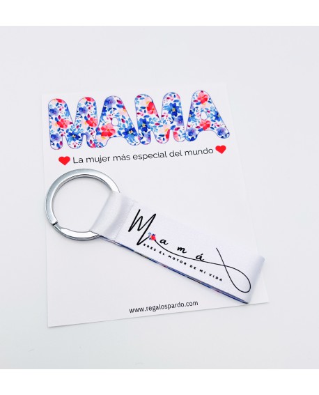 Llavero de tela “Mamá, eres el motor de mi vida”