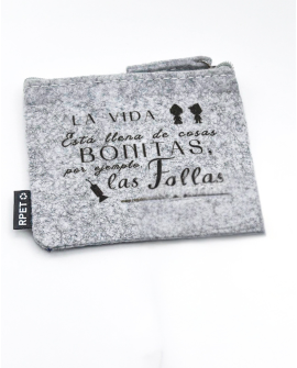 Monedero fallero gris – La vida está llena de cosas bonitas con referencia PAR- mon fieltro la vida y un precio de 1,90 € de ...