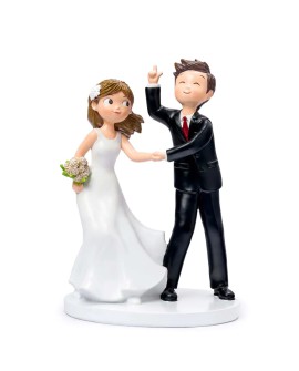 Figura de tarta novios divertidos resina moderna con referencia MOP-Y107 y un precio de 21,50 € de la sección figura de tarta...