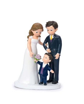 Figura de tarta boda con hijo familia resina con referencia MOP-Y110.2 y un precio de 24,50 € de la sección figura de tarta d...