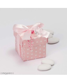 Cajita bautizo con peladillas y chupete invitados con referencia MOP-EP13 y un precio de 3,20 € de la sección detalles para b...