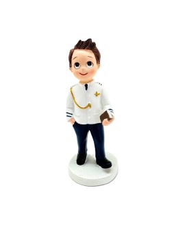 Figura de tarta comunión niño marinero resina