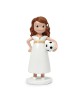 Figura de tarta comunión niña con balón fútbol