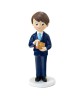 Figura de tarta comunión niño traje azul marino libro