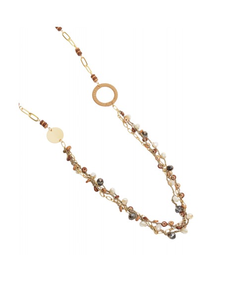 Collar largo beige natural con aro Tantrend con referencia TAN-06285161 y un precio de 18,50 € de la sección bisutería mujer