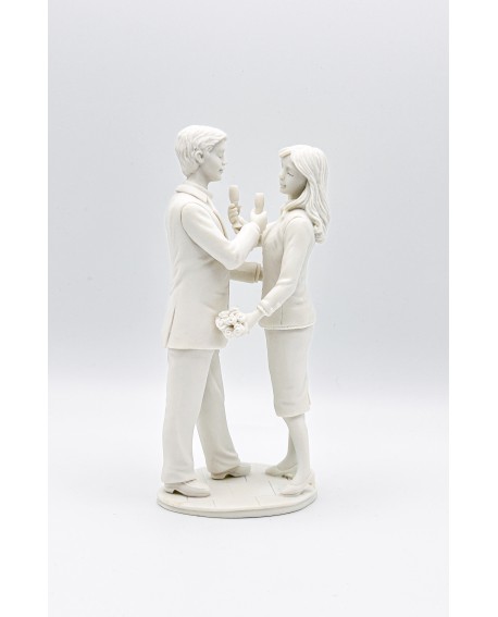 Figura de tarta de boda pareja brindando Nadal con referencia NAD- brindis y un precio de 45,90 € de la sección Figuras decor...