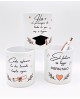 Portalápices graduación con boli y frases motivadoras