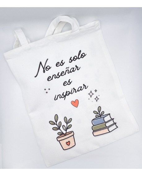 Bolso tote para profe “No es solo enseñar, es inspirar”