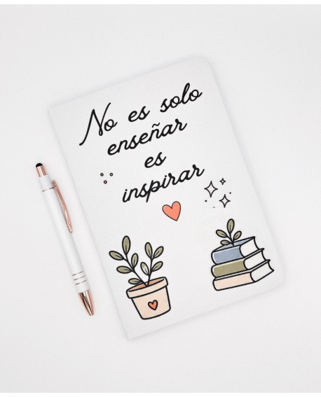 Libreta con boli para profe “No es solo enseñar, es inspirar”