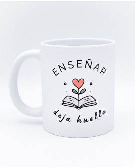 Taza mate para profe “Enseñar deja huella”