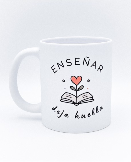 Taza mate para profe “Enseñar deja huella”