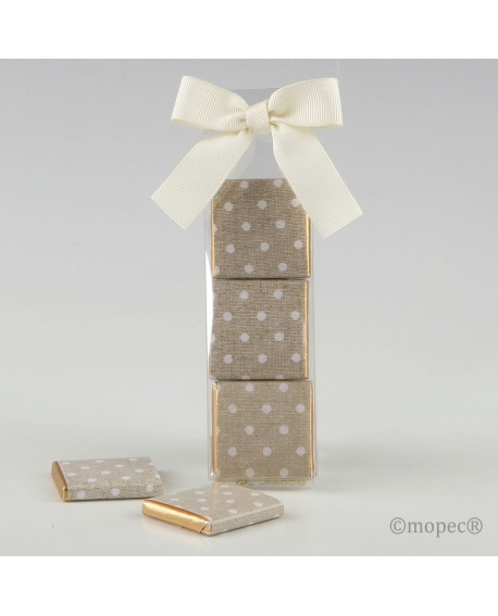 Estuche de bombones con lazo con referencia MOP-EB119.19 y un precio de 2,25 € de la sección Detalles para bodas