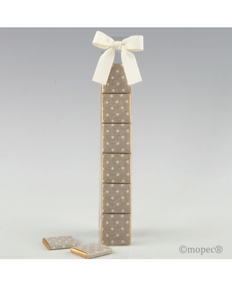 Estuche de bombones con lazo con referencia MOP-EB119.19 y un precio de 2,25 € de la sección Detalles para bodas